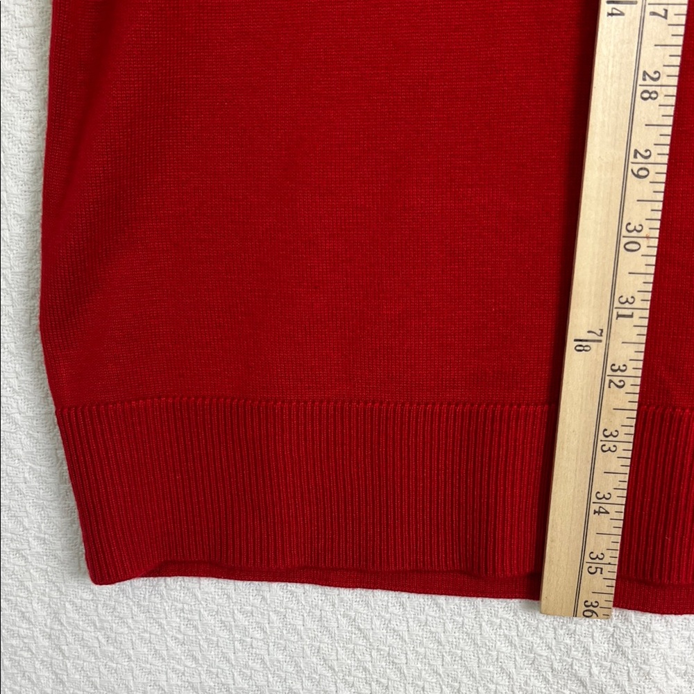 Vince Camuto Womens Crewneck Sweater Dress Red Vibrant Long Puff Sleeve Sz. S - Picture 5 of 12